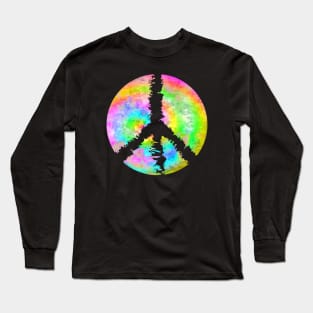 Tie Dye Peace Sign Long Sleeve T-Shirt